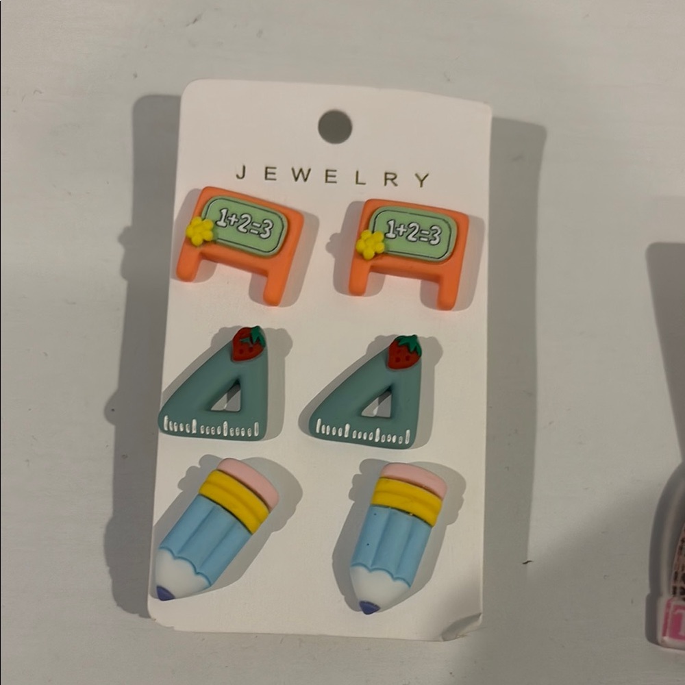 Colorful teacher earrings